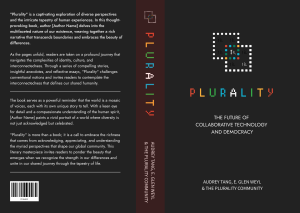 Cover of the Plurality book by Glen Weyl and collaborators
