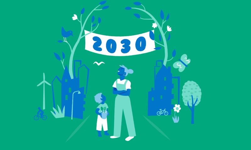 Viable Cities climate contract visualization in urban setting