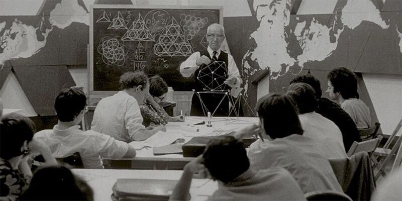 Buckminster Fuller leading the World Game seminar