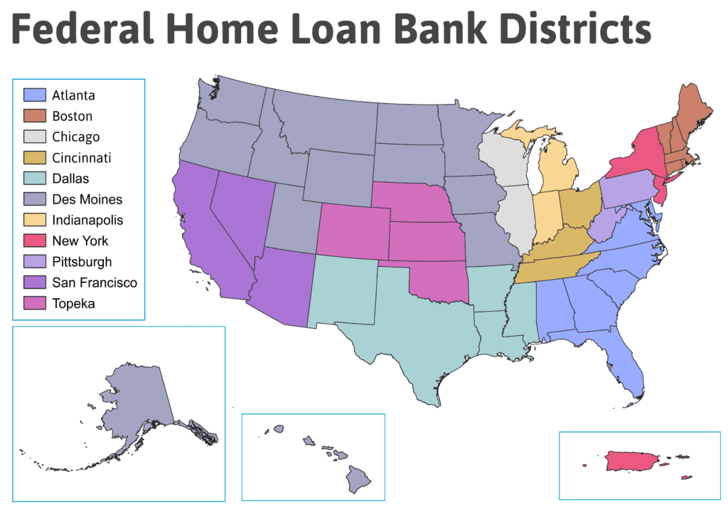 Chart showing U.S. Census Bureau data on housing patterns across Federal Home Loan Bank regions